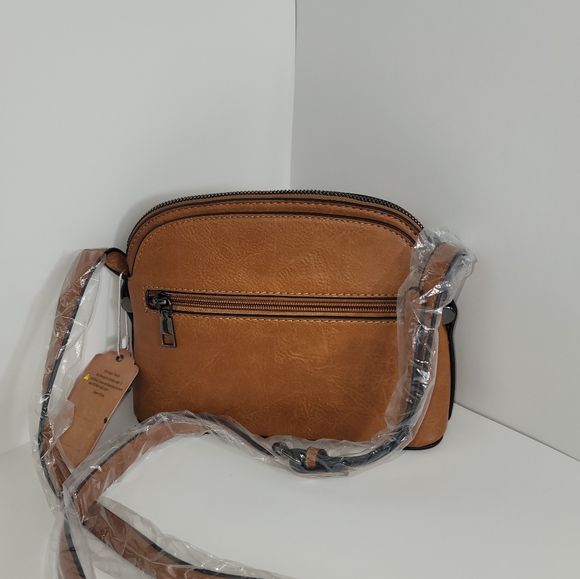 Womens Crossbody adjustable Shoukder Strap Sam and Hadley brown quilted Purse - Picture 7 of 8